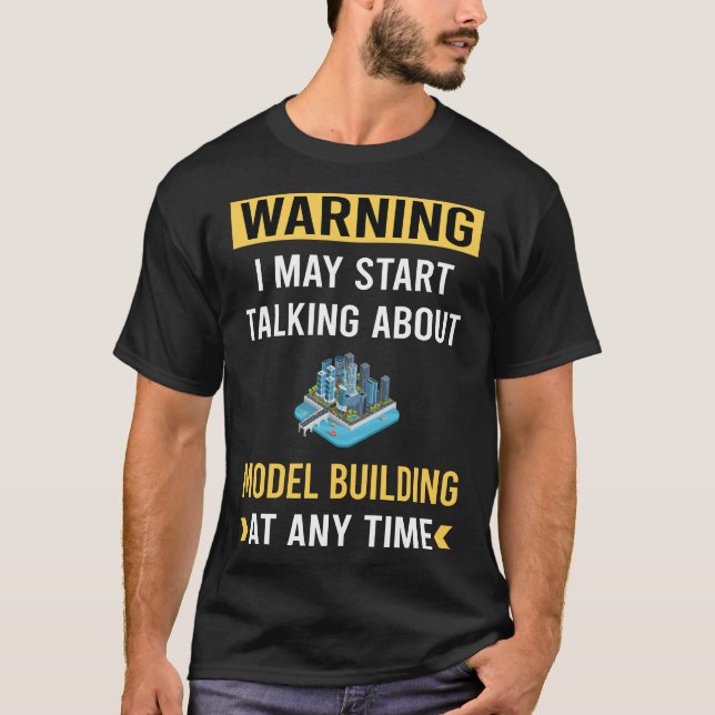 Camiseta Construção de modelo de aviso engraçado (Frente)