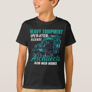 Camiseta Construção de Operador de Equipamento Pesado de Es