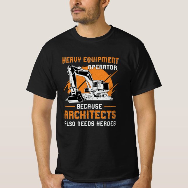 Camiseta Construção de Operador de Equipamento Pesado de Es (Frente)