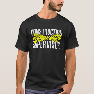 Camiseta Construção de um trabalhador rodoviário de supervi