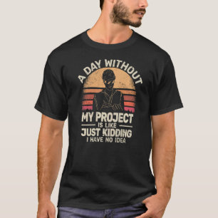 Camiseta Construção de vintagem do Mens My Project Manageme