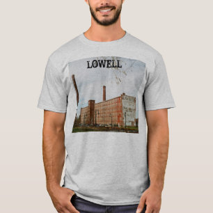 Camiseta Construção do moinho de Lowell Massachusetts