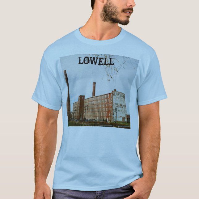 Camiseta Construção do moinho de Lowell Massachusetts (Frente)