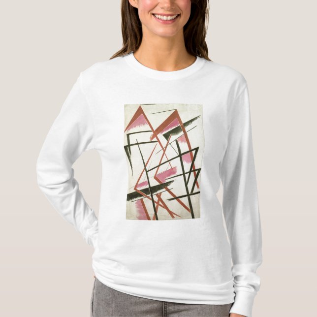 Camiseta Construção linear, c.1921 (gouache no papel) (Frente)