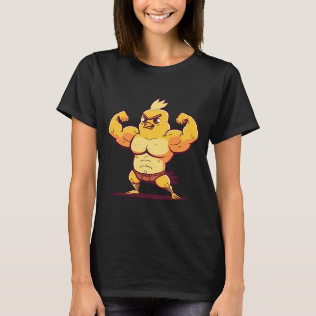 Camiseta Construção Muscular de Frango Páscoa  (Frente)