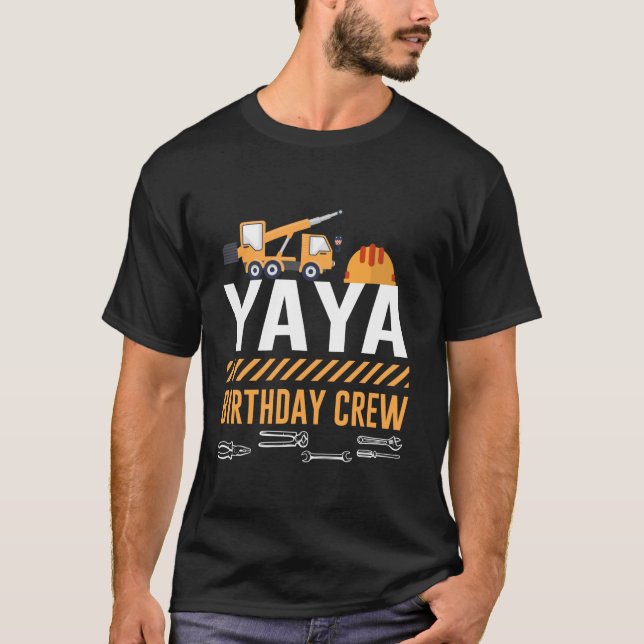 Camiseta Construção Ya Ya Birthday Crew Construction Bday (Frente)