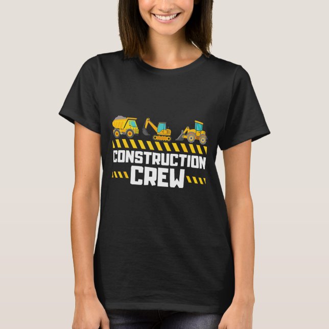 Camiseta Construction Crew Worker Excavator Boys Girls Kids (Frente)