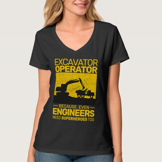 Camiseta construction equipment men kids heavy equipment op (Frente)
