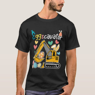 Camiseta Construction Excavator Easter Day Egg Hunt for Boy