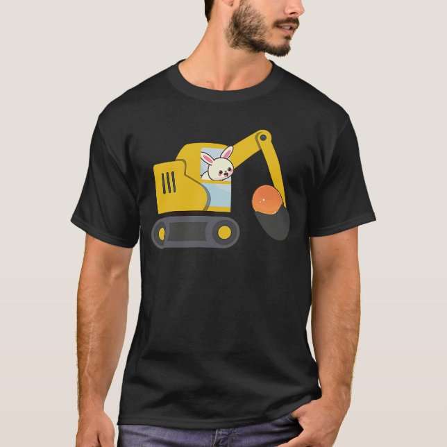 Camiseta Construction Excavator Truck Toy Kids easter bunny (Frente)