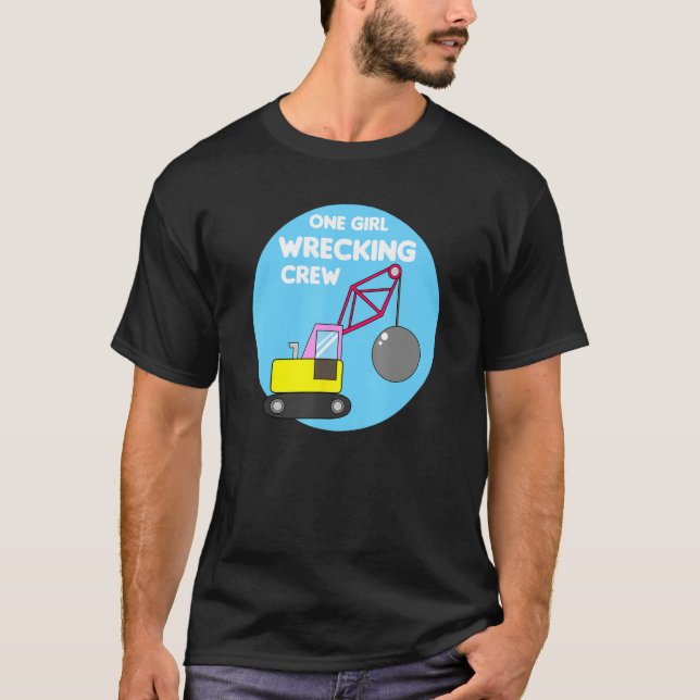Camiseta Construction Girl Excavator Truck Building Site (Frente)