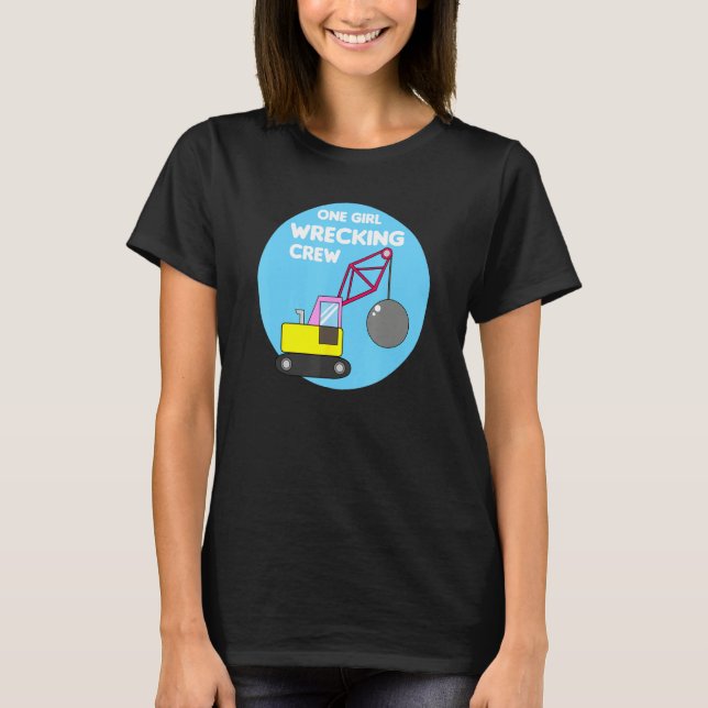 Camiseta Construction Girl Excavator Truck Building Site (Frente)