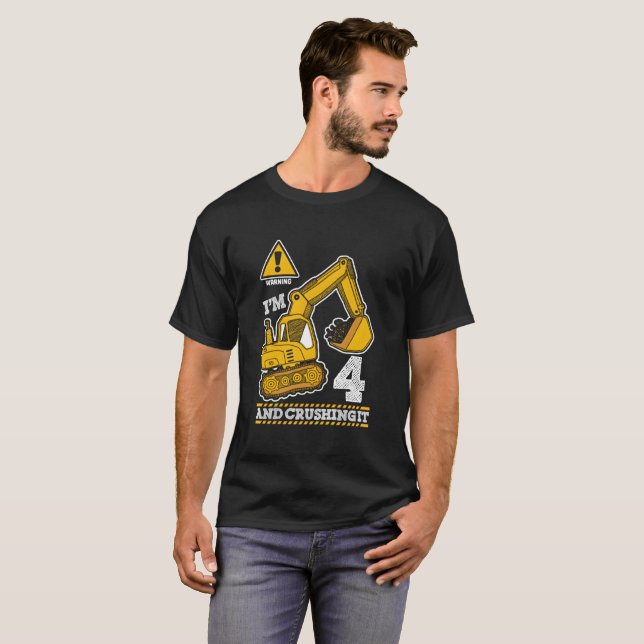 Camiseta Construction Truck 4Th 4 Digger Builder (Frente Completa)