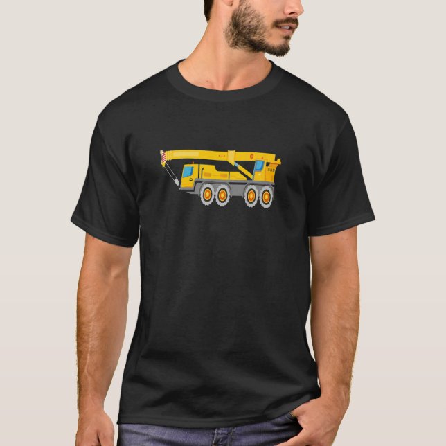 Camiseta Construction Truck Crane For Men & Boys & Kids  (Frente)