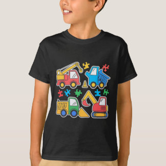 Camiseta Construction Trucks Excavator Autism Awareness Tee