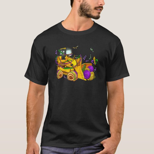 Camiseta Construction Vehicle Mardi Gras Toddlers Boys (Frente)