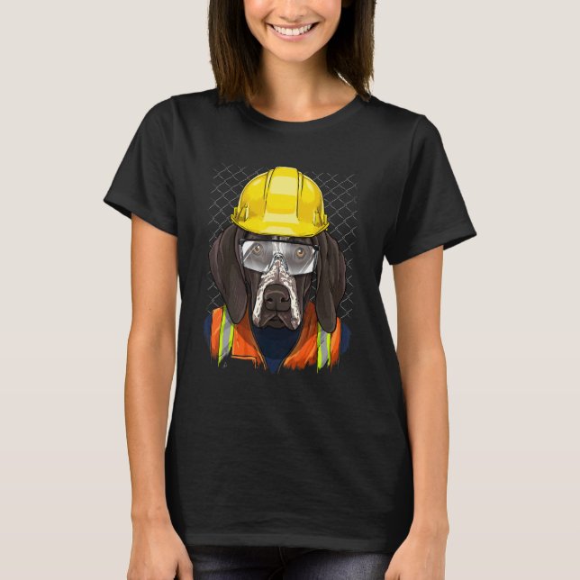 Camiseta Construction Worker German Shorthaired Pointer Lab (Frente)