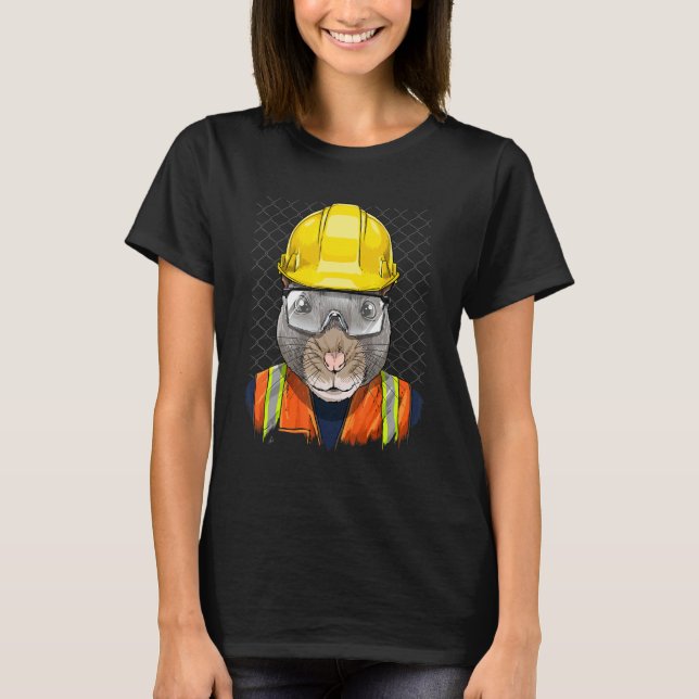 Camiseta Construction Worker Rat Laborer Garbage Animal Rat (Frente)
