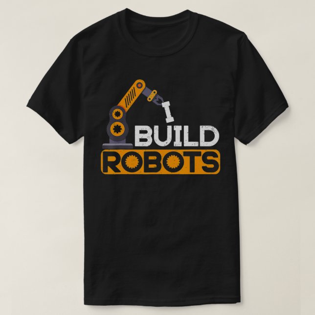 Camiseta Construí robôs construindo robôs Engenheiro AI Dev (Frente do Design)