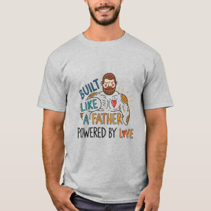 Camiseta Construído como um pai, fortalecido pelo Dia de os