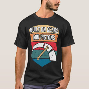 Camiseta Construído em Engrenagens e Pistões Mecânico de Ca