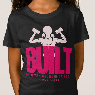 Camiseta Construído - Escritura Deus Jesus Preto Gráfico