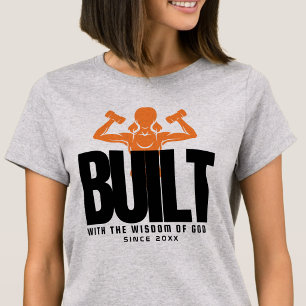 Camiseta Construído - Escritura Jesus Evangelho Cinza Gráfi