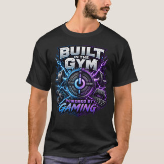 Camiseta Construído Na Academia, Energizado Pelo Jogo: Neon