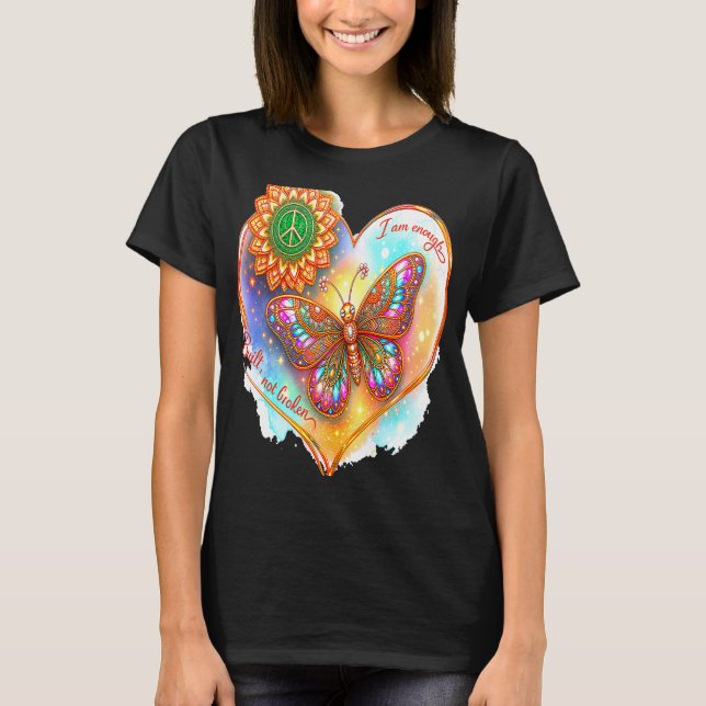 Camiseta Construído Não Quebrado – Eu Sou Suficiente Camise (Frente)