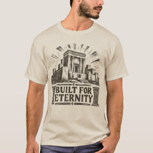 Camiseta Construído Para a Eternidade - Antiga Gravura do T