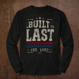 Camiseta Construído para Durar Tipografia Distress Vintage