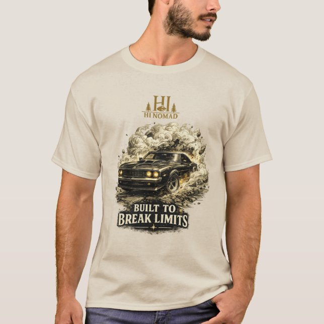Camiseta Construído para Quebrar Limites - Drift de Carro d (Frente)