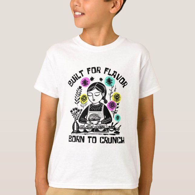 Camiseta Construído Para Sabor Nascido Para Crocar (Frente)