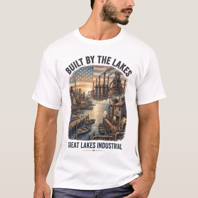 Camiseta Construído pelas Indústrias de Pesca dos Lagos do  (Frente)