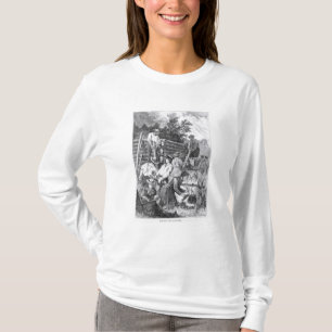 Camiseta Construindo a cabana rústica de madeira