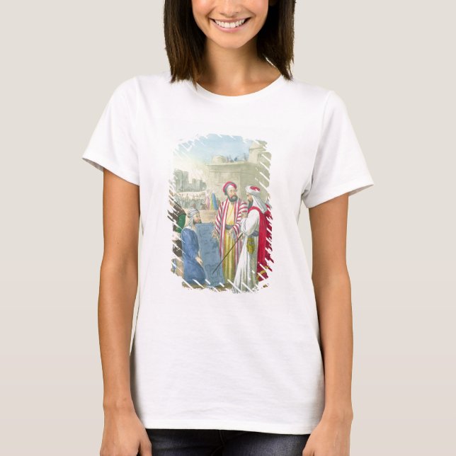Camiseta Construindo a cidade e a torre de Babel, de um b (Frente)