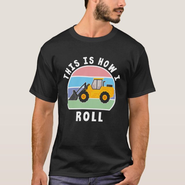 Camiseta Construindo Máquina de Digger de Trator de Caminhã (Frente)