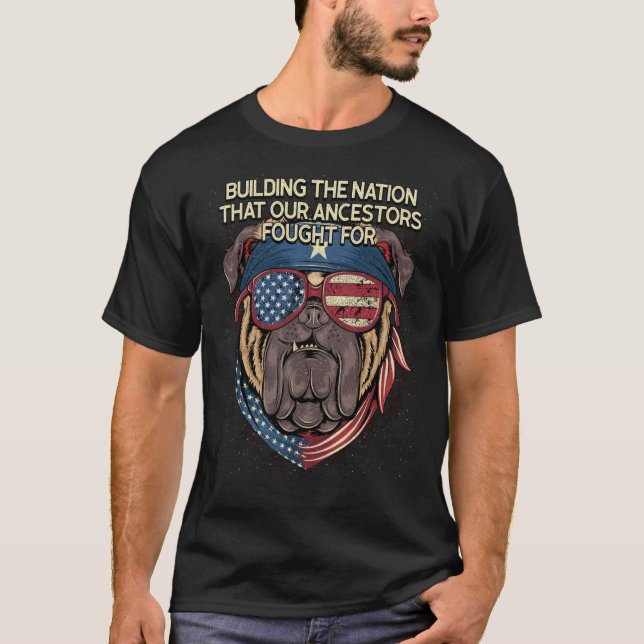 Camiseta Construindo o Patriota Nação Americano Patriótico  (Frente)