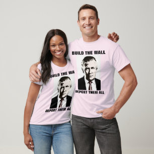 CAMISETA CONSTRUIR A PAREDE, DEPORTAR TUDO, CAMISAS-TRUMP