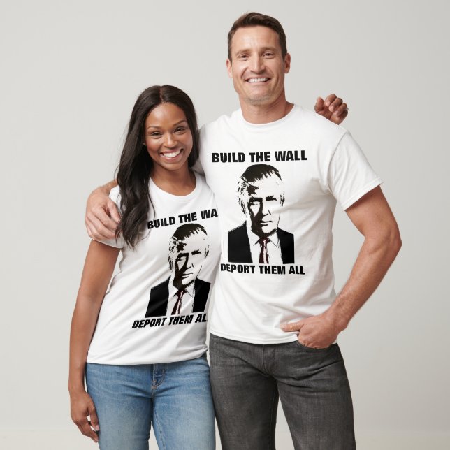 CAMISETA CONSTRUIR A PAREDE, DONALD TRUMP T-SHIRTS (Unissex)