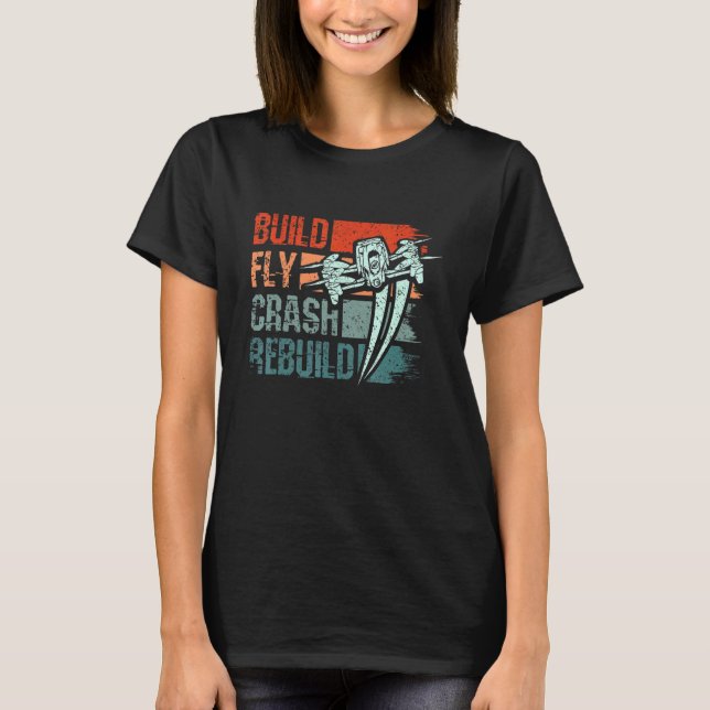 Camiseta Construir drone de reconstrução de travamento (Frente)