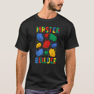 Camiseta Construtor de Blocos de Brick Construtor Mestre