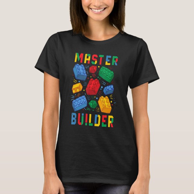 Camiseta Construtor de Blocos de Brick Construtor Mestre (Frente)