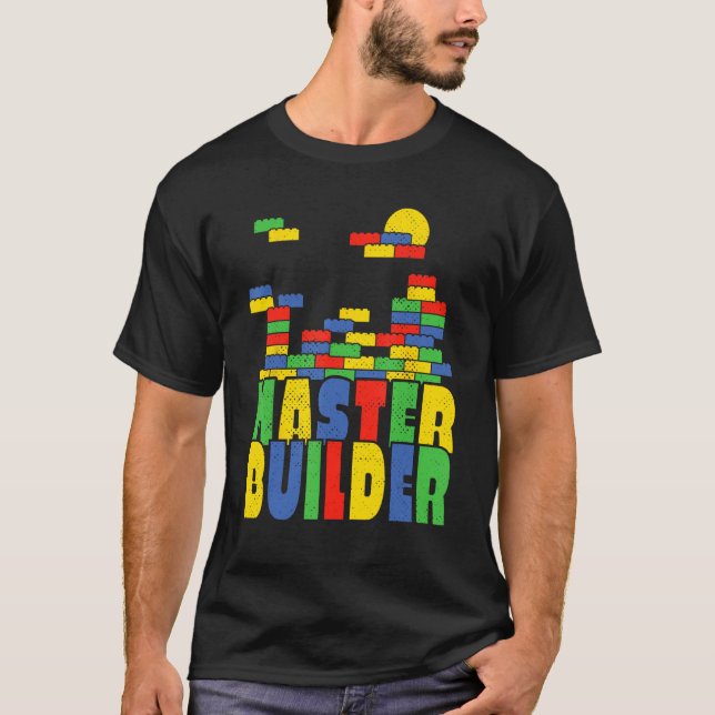 Camiseta Construtor de Blocos de Brick Construtor Mestre (Frente)