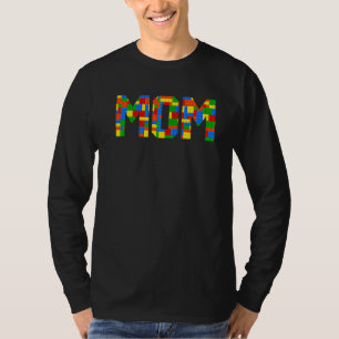Camiseta Construtor de Blocos de Tijolos Mãe Construtor de