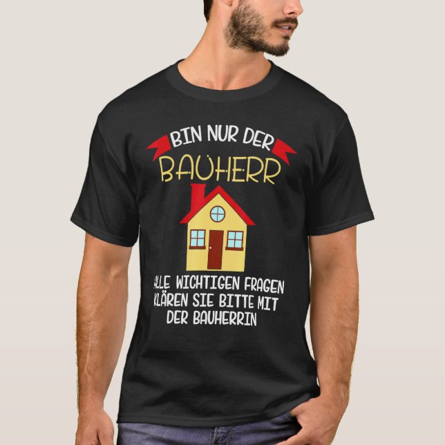 Camiseta Construtor de canteiro de obras Dizendo  Ideia  Co (Frente)