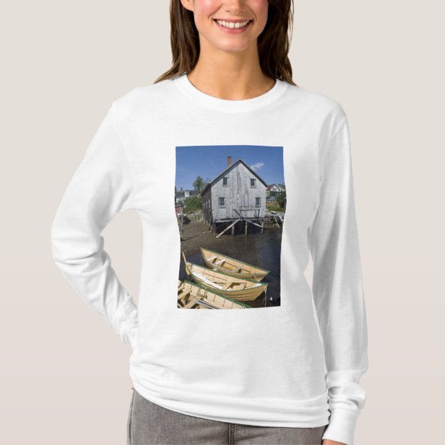 Camiseta construtor de dories, Lunenburg, Nova Escócia, Can (Frente)