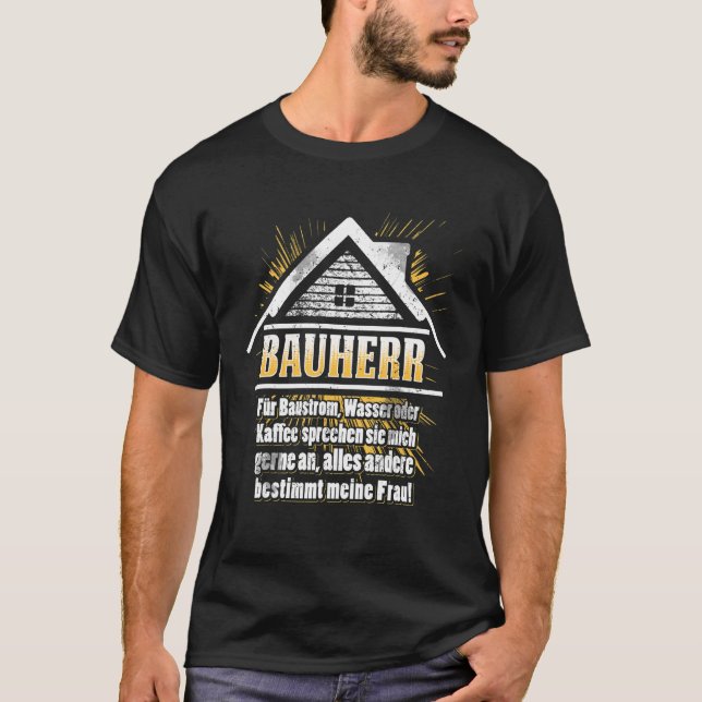 Camiseta Construtor de Mens Construtor de Partido de Topo (Frente)