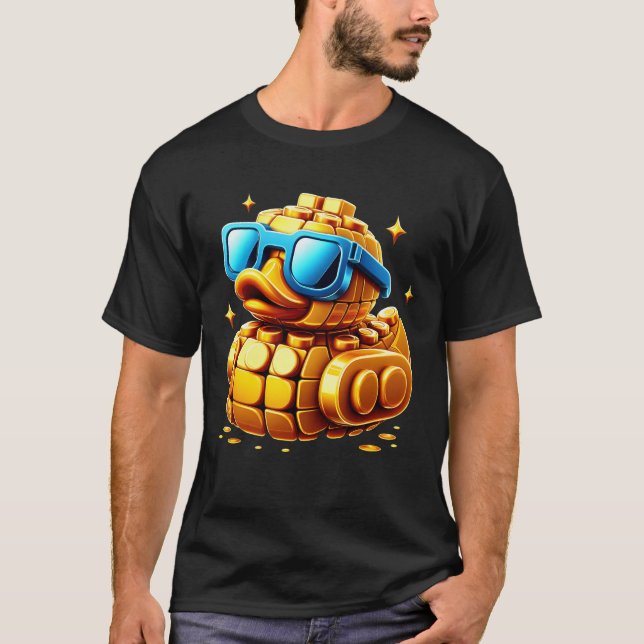 Camiseta Construtor de Pato Bloco Mestre de Construção Sung (Frente)