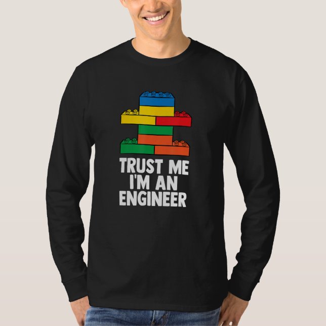 Camiseta Construtor de tijolos Blocos engraçados construind (Frente)